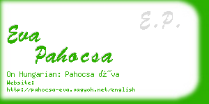 eva pahocsa business card